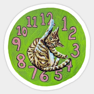 Cat Clock Sticker